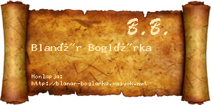 Blanár Boglárka névjegykártya